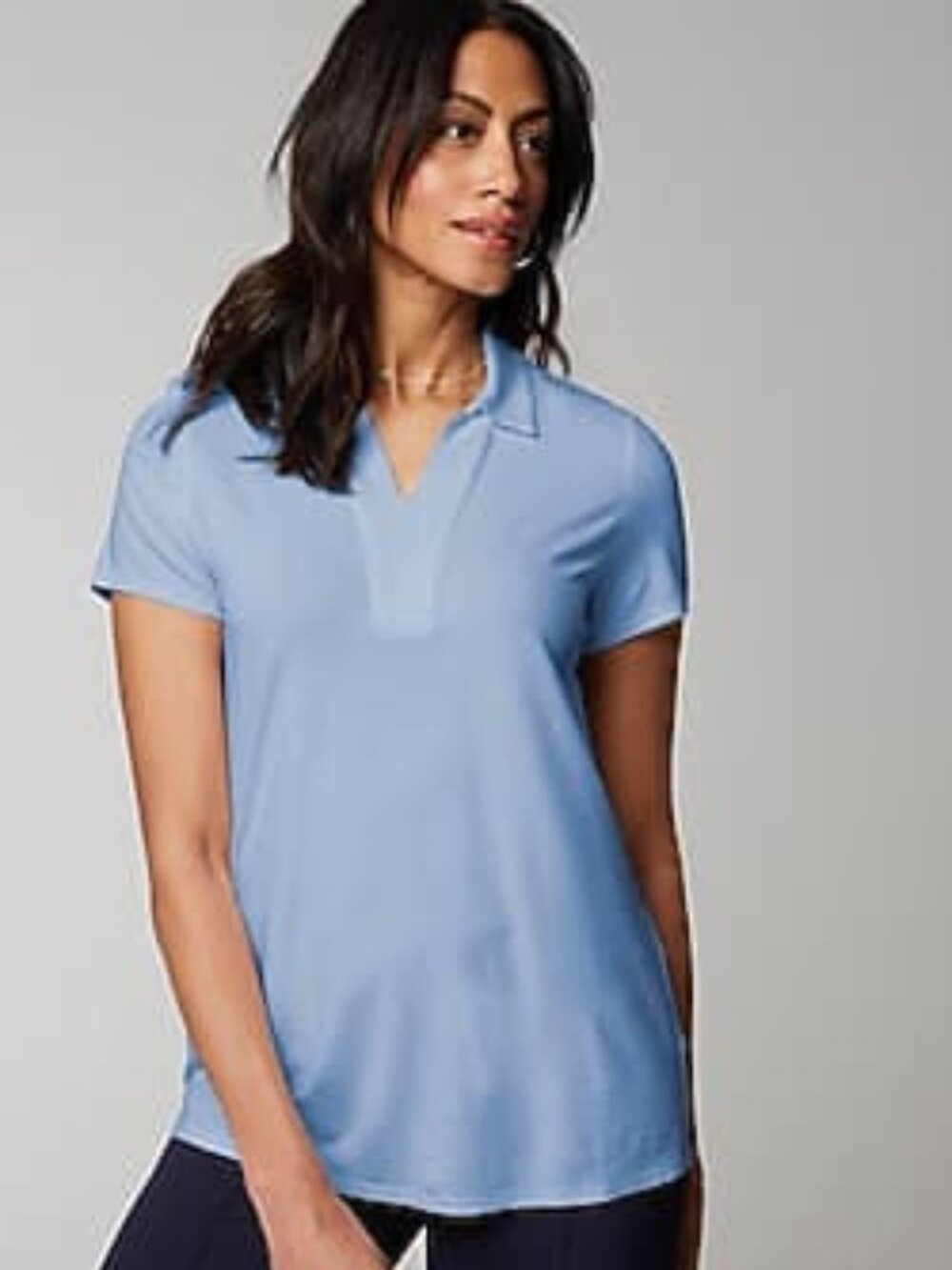 J. Jill Wearever Slub-Knit Polo Top